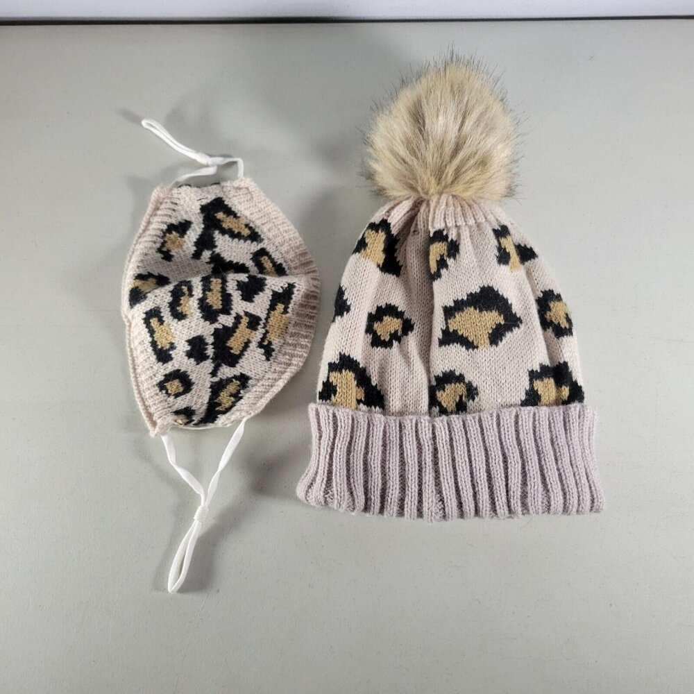 PS Womens Beanie and Mask Set OS Tan With Pattern No Tags